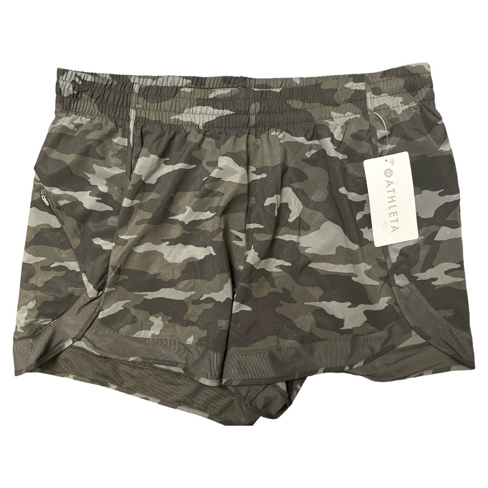 Athleta Camouflage Mesh Racer Run Mid Rise 4 Short :1X